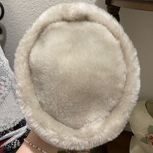 Vintage Antique 1940s 1950s Faux Fur Women’s Pillbox Hat Cap